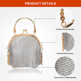 Modern Chainmail Mini Purse – Silver Metal Mesh Bag for Women’s Party, Wedding & Cosplay